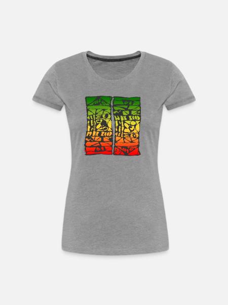 reggae 2907 - Frauen Premium Bio T-Shirt - Grau meliert