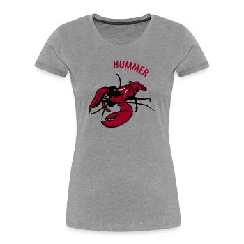 Hummer - Frauen Premium Bio T-Shirt - Grau meliert - Vorne - Mia (176cm)