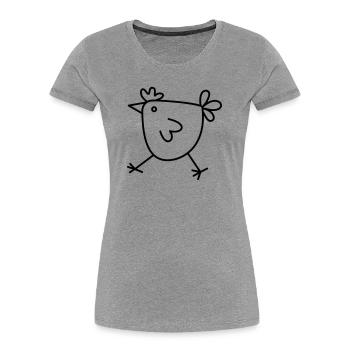 Huhn Henne Geschenk für Hühnerfreunde - Frauen Premium Bio T-Shirt - Grau meliert - Vorne - Mia (176cm)