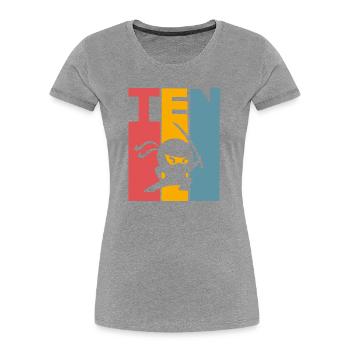 Ninja 10th Birthday Kids - Women's Premium Organic T-Shirt - heather grey - Front - Mia (176cm)