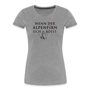 Wenn der Alpenfirn sich rötet... - Frauen Premium Bio T-Shirt - Grau meliert - Vorne - Mia (176cm)