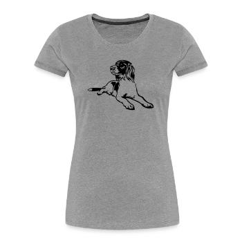 Münsterländer - Frauen Premium Bio T-Shirt - Grau meliert - Vorne - Mia (176cm)