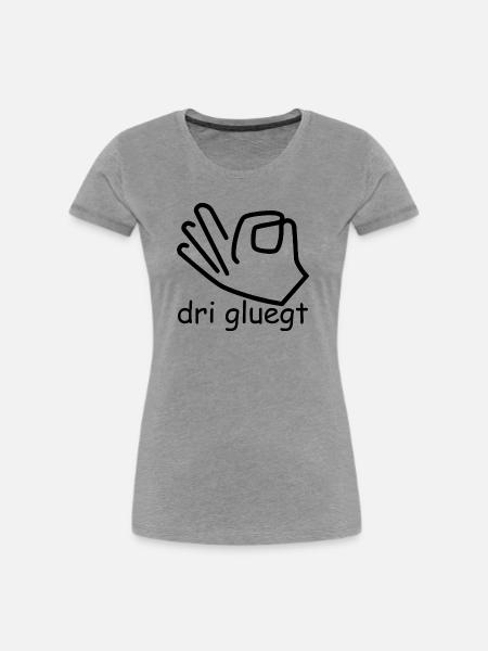 dri gluegt - Frauen Premium Bio T-Shirt - Grau meliert
