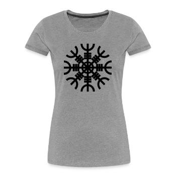 Helmet of Awe - Women's Premium Organic T-Shirt - heather grey - Front - Mia (176cm)