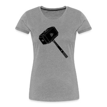Hammer of thor Thor s with viking symbols - Women's Premium Organic T-Shirt - heather grey - Front - Mia (176cm)