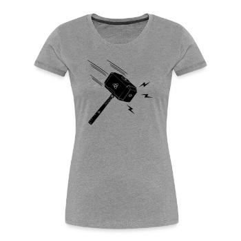 Hammer of thor Thor s hammer Mjolnir lightning stral - Women's Premium Organic T-Shirt - heather grey - Front - Mia (176cm)