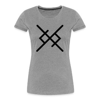 Eternal love in viking runes - Women's Premium Organic T-Shirt - heather grey - Front - Mia (176cm)