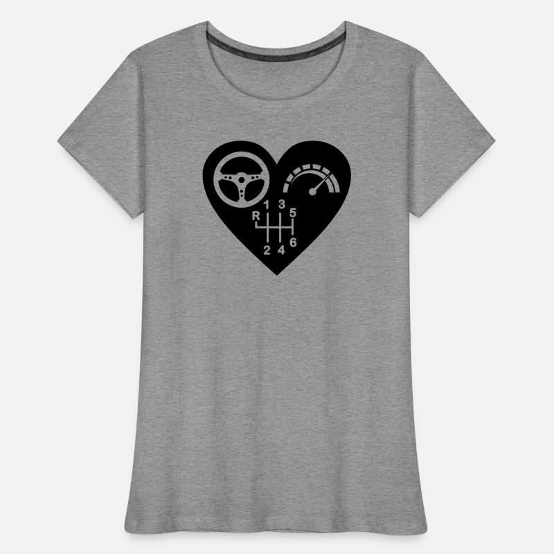 Boîte de vitesses cœur à 6 vitesses T-shirt bio Premium Femme