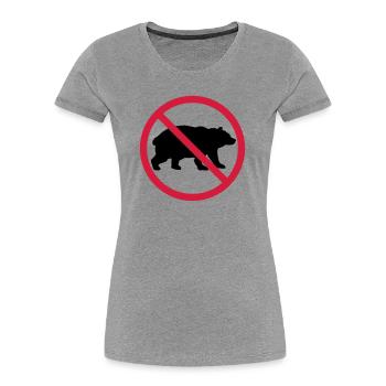 Bear Forbidden Shield - Women's Premium Organic T-Shirt - heather grey - Front - Mia (176cm)
