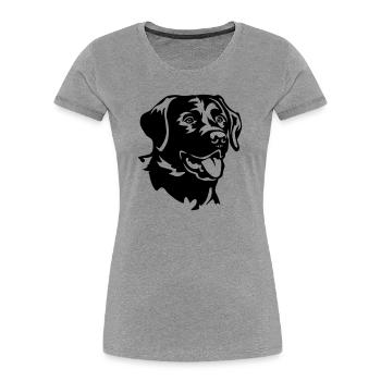 Labrador Head - Women's Premium Organic T-Shirt - heather grey - Front - Mia (176cm)