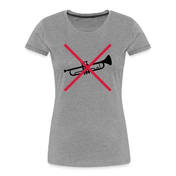 Trumpet Forbidden Shield - Women's Premium Organic T-Shirt - heather grey - Front - Mia (176cm)