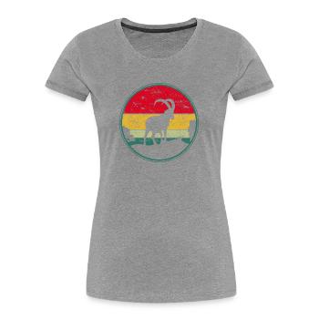 Steinbock, Wandern, Berge - Frauen Premium Bio T-Shirt - Grau meliert - Vorne - Mia (176cm)