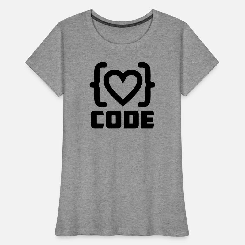 Herzprogrammierer Code Logo mit Text CODE Frauen Premium Bio T-Shirt