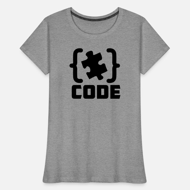 programmer Code puzzle piece solving Women's Premium Organic T-Shirt