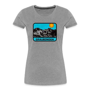 Graubünden Panorama Sun's Edge - Women's Premium Organic T-Shirt - heather grey - Front - Mia (176cm)