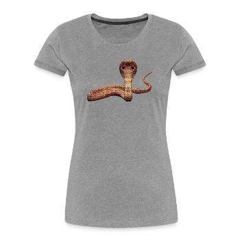 schlangen, ägyptische giftschlange - Frauen Premium Bio T-Shirt - Grau meliert - Vorne - Mia (176cm)