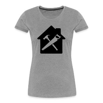 Carpenter tool logo house building - Women's Premium Organic T-Shirt - heather grey - Front - Mia (176cm)