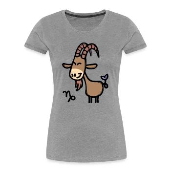 Astrology Capricorn Zodiac Sign Astronomy - Women's Premium Organic T-Shirt - heather grey - Front - Mia (176cm)