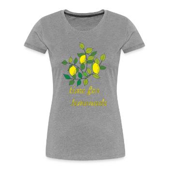 time for lemonade zitronen - Frauen Premium Bio T-Shirt - Grau meliert - Vorne - Mia (176cm)