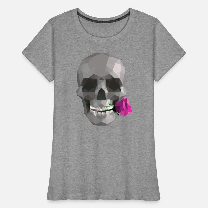 Low Poly Grey Skull – Geometrisch-Romantisch-Gothic Frauen Premium Bio T-Shirt
