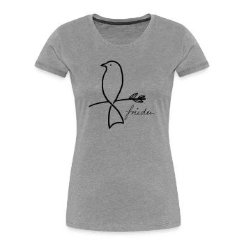 Frieden - Frauen Premium Bio T-Shirt - Grau meliert - Vorne - Mia (176cm)