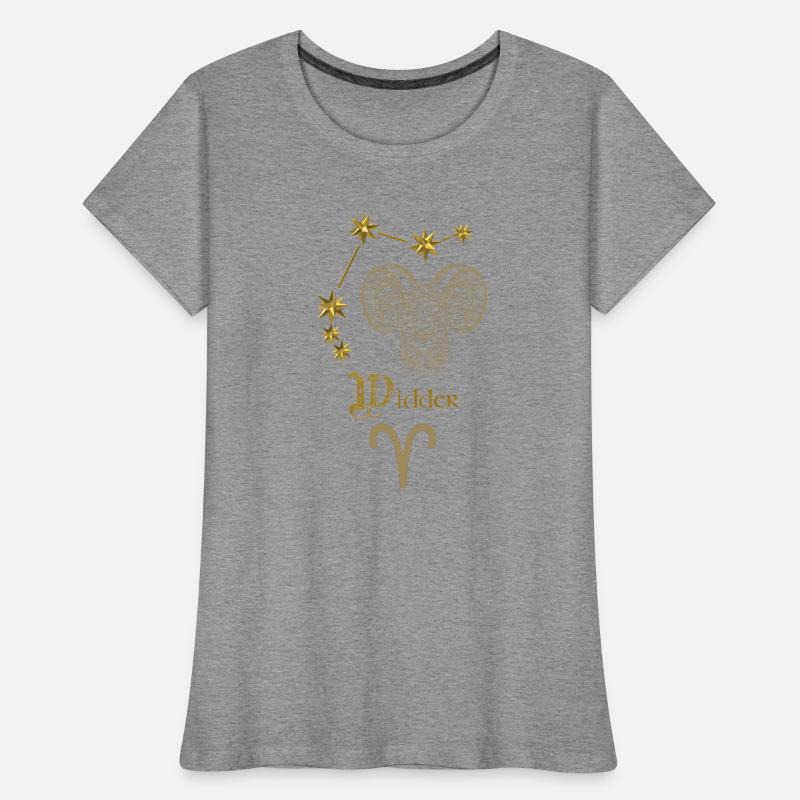 Astrologisches Sternzeichen Widder - Gold Frauen Premium Bio T-Shirt