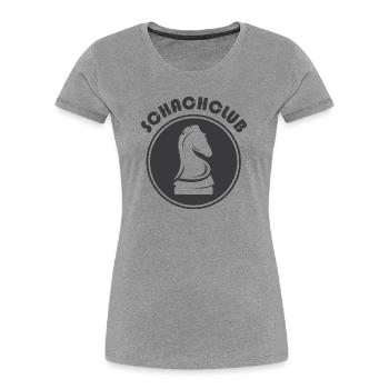 Schachclub chess Pferd rook Symbol Logo Icon - Frauen Premium Bio T-Shirt - Grau meliert - Vorne - Mia (176cm)