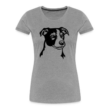 Jack Russell Terrier Head - Women's Premium Organic T-Shirt - heather grey - Front - Mia (176cm)