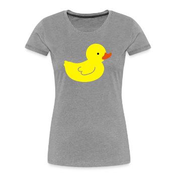 Cheerful Rubber Duck: A Touch of Yellow - Women's Premium Organic T-Shirt - heather grey - Front - Mia (176cm)