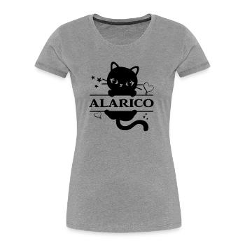 t-shirt Alarico t-shirt gift idea - Women's Premium Organic T-Shirt - heather grey - Front - Mia (176cm)