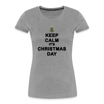 Keep calm Christmas - Women's Premium Organic T-Shirt - heather grey - Front - Mia (176cm)