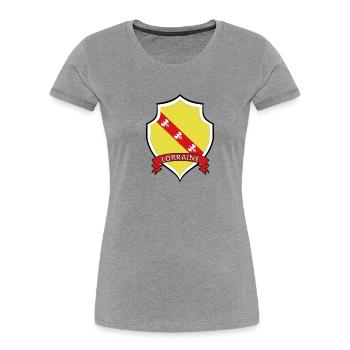 Lothringen - Frauen Premium Bio T-Shirt - Grau meliert - Vorne - Mia (176cm)