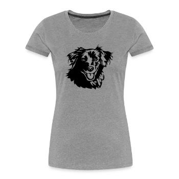 Berger des Pyrénées Kopf - Frauen Premium Bio T-Shirt - Grau meliert - Vorne - Mia (176cm)