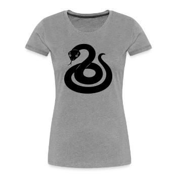 Snake shadow figure from the Chinese zodiac - Women's Premium Organic T-Shirt - heather grey - Front - Mia (176cm)