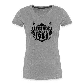 1981 - Born 1981 - Women's Premium Organic T-Shirt - heather grey - Front - Mia (176cm)