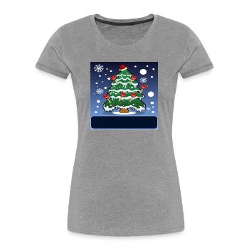 INSTALLATIONS SANITAIRES PLOMBIER DE NOËL PÖMPEL - T-shirt bio Premium Femme - gris chiné - Devant - Mia (176cm)
