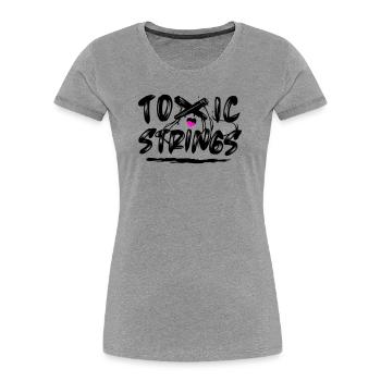 Toxic Strings 2 Colour - Women's Premium Organic T-Shirt - heather grey - Front - Mia (176cm)