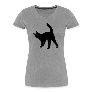 Cat cat - Women's Premium Organic T-Shirt - heather grey - Front - Mia (176cm)