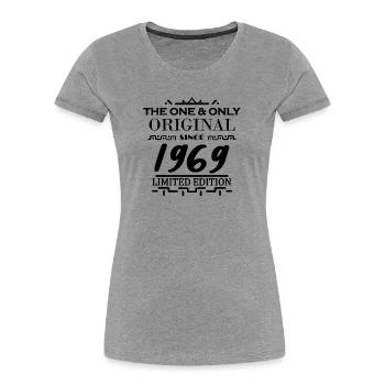1969 - Year of construction 1969 - Born 1969 - Women's Premium Organic T-Shirt - heather grey - Front - Mia (176cm)