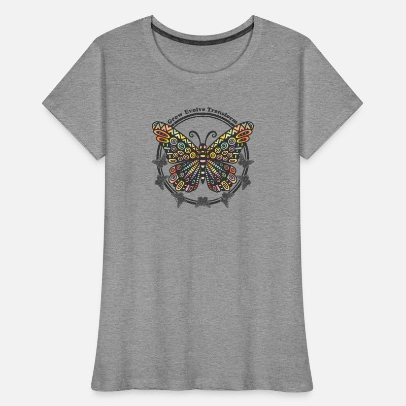 Boho Style Schmetterling - Grow Evolve Transform Frauen Premium Bio T-Shirt