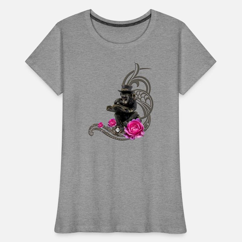 Lustiger Steampunk-Affe liest ein Buch Frauen Premium Bio T-Shirt