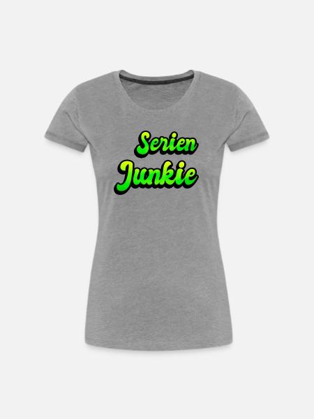 Serien Junkie - Frauen Premium Bio T-Shirt - Grau meliert