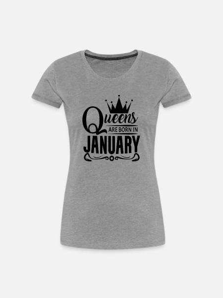 Geburtsmonat Januar - Frauen Premium Bio T-Shirt - Grau meliert