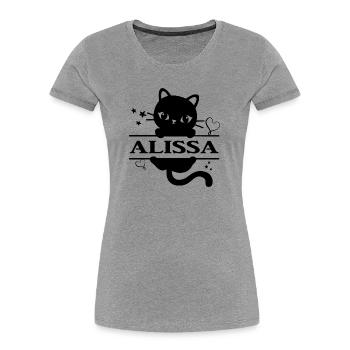 Alissa t-shirt gift idea t-shirt - Women's Premium Organic T-Shirt - heather grey - Front - Mia (176cm)