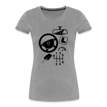 logo Car driving instructor - Women's Premium Organic T-Shirt - heather grey - Front - Mia (176cm)