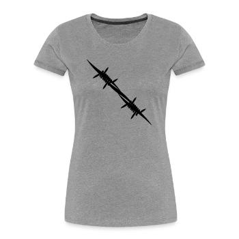 Barbed wire coupling piece - Women's Premium Organic T-Shirt - heather grey - Front - Mia (176cm)
