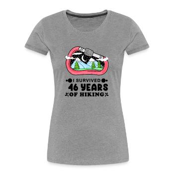 Berg Wanderer 46. Geburtstag 46 Jahre alt Geschenk - Frauen Premium Bio T-Shirt - Grau meliert - Vorne - Mia (176cm)