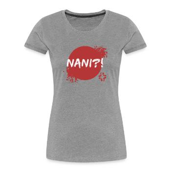Anime Manga Spruch Japanisch Popkultur Geek - Frauen Premium Bio T-Shirt - Grau meliert - Vorne - Mia (176cm)