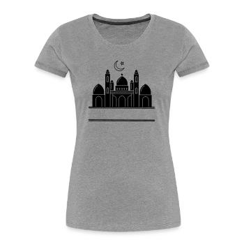 Mosque religious prayer house with text bar - Women's Premium Organic T-Shirt - heather grey - Front - Mia (176cm)