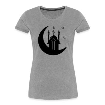 Mosque religious place of worship in moon - Women's Premium Organic T-Shirt - heather grey - Front - Mia (176cm)